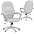 White Leather Ergonomic Office Chair 3D model small image 7