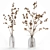 White Dry Flower Bouquet Set 3D model small image 4