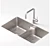 Ruvati 32" Low-Divide Stainless Sink 3D model small image 2