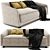 Minimalist Chic TRAPEZE Sofa Ethnicraft 3D model small image 2