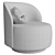 Curved Backrest Armchair, Luxe Finish 3D model small image 6