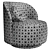 Curved Backrest Armchair, Luxe Finish 3D model small image 7