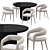 Modern Concrete Dining Set Collection 3D model small image 1