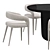 Modern Concrete Dining Set Collection 3D model small image 2