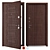 Metal Entry Door M-2 Oak 3D model small image 1