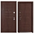 Metal Entry Door M-2 Oak 3D model small image 3