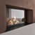 Impressive 3D Fireplace Wall Set 3D model small image 3