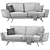 Stylish 2014 Petra Sofa Set 3D model small image 3