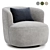 Swivel Barrel Chair, 3 Colors 3D model small image 3