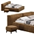 Luxurious Clifton Velvet Terra Bed 3D model small image 2