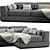 Italian Luxury Chiase Longue Sofa 3D model small image 3