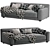 Contemporary Poliform Paris Seoul Sofa 3D model small image 1