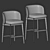 Luxury Velvet Upholstered Metal Stool 3D model small image 3