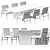 Modern Italian Dining Set Duo 3D model small image 2