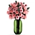 Dried Flower Bouquet Set in Glass Vases, 288 3D model small image 5