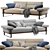 Modern Lavina 3-Seater Sofa 3D model small image 1