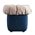 Modern Tufted Cotton Ottoman Pouf 3D model small image 3