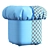 Modern Tufted Cotton Ottoman Pouf 3D model small image 7