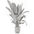 Rustic Concrete Pot Indoor Plants 3D model small image 6