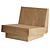 Travertine Oak Lounge Chair Renowned 3D model small image 2