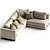 Rendez Vous Modern Sectional Sofa 3D model small image 2