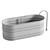 Elegant Oval Steel Bathtub 3D model small image 3