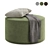 Round Fabric Stool with Cushion 3D model small image 2