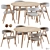 Contemporary Dining Set: Dublin Chair & Malmo Table 3D model small image 1