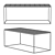 Sleek Black Glazed Coffee Table 3D model small image 3