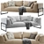Modern 3-Seater Sofa Design 3D model small image 1