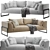 Modern 3-Seater Sofa Design 3D model small image 2
