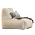 Water-Resistant Fabric Bean Bag Chair 3D model small image 3