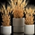 Spikelet Wheat Vase Set 3D model small image 2