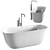Elegant Oval Levi Freestanding Bathtub 3D model small image 1
