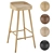  Rustic Oak Counter Stool 3D model small image 1