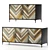 Eco-Friendly Herringbone Door Credenza 3D model small image 1