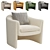 Velvet Barrel Chair Modern Design 3D model small image 7