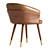 Nordic Solid Wood Club Chair 3D model small image 3