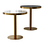 Modern Brass Cafe Table - 3D Model 3D model small image 1