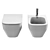 Modern Wall-Hung Rimless Toilet 3D model small image 3