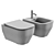 Modern Wall-Hung Rimless Toilet 3D model small image 4