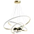 Golden LED Chandelier UV Wrapped 3D model small image 1
