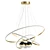 Golden LED Chandelier UV Wrapped 3D model small image 2