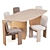 CB2 Retro Chic Dining Set 3D model small image 2