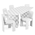 CB2 Retro Chic Dining Set 3D model small image 4