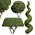 Ficus Concinna Trio Bonsai Set 3D model small image 1
