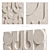 Hand-Carved White Tile Wall Art 3D model small image 1