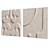 Hand-Carved White Tile Wall Art 3D model small image 2