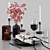 Black & Red Table Setting 3D model small image 1