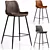 Trevizo Semi-Bar Stool - Various Colors 3D model small image 1